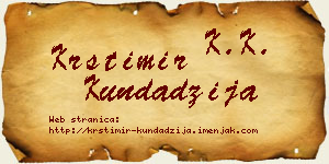 Krstimir Kundadžija vizit kartica